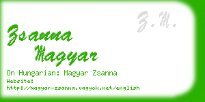 zsanna magyar business card